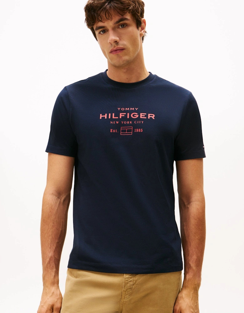 Stack Hilfiger Mens Graphic T-Shirt - Desert Sky