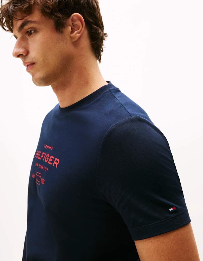 Stack Hilfiger Mens Graphic T-Shirt - Desert Sky
