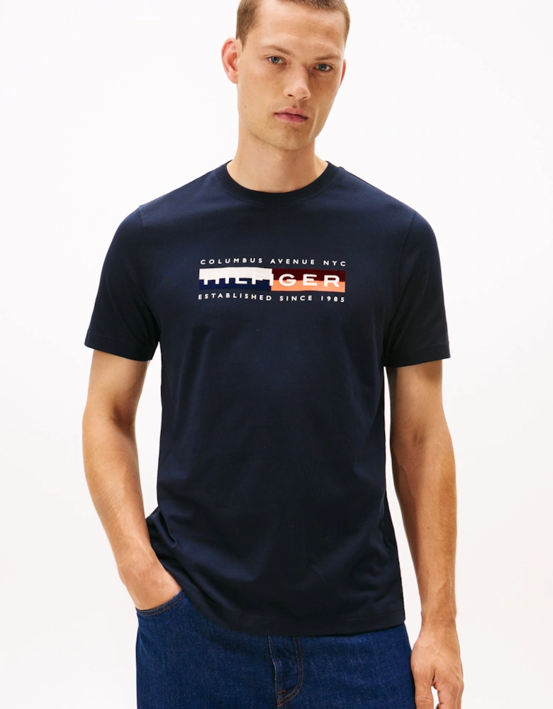 TH Colour Block Mens Graphic T-Shirt - Desert Sky