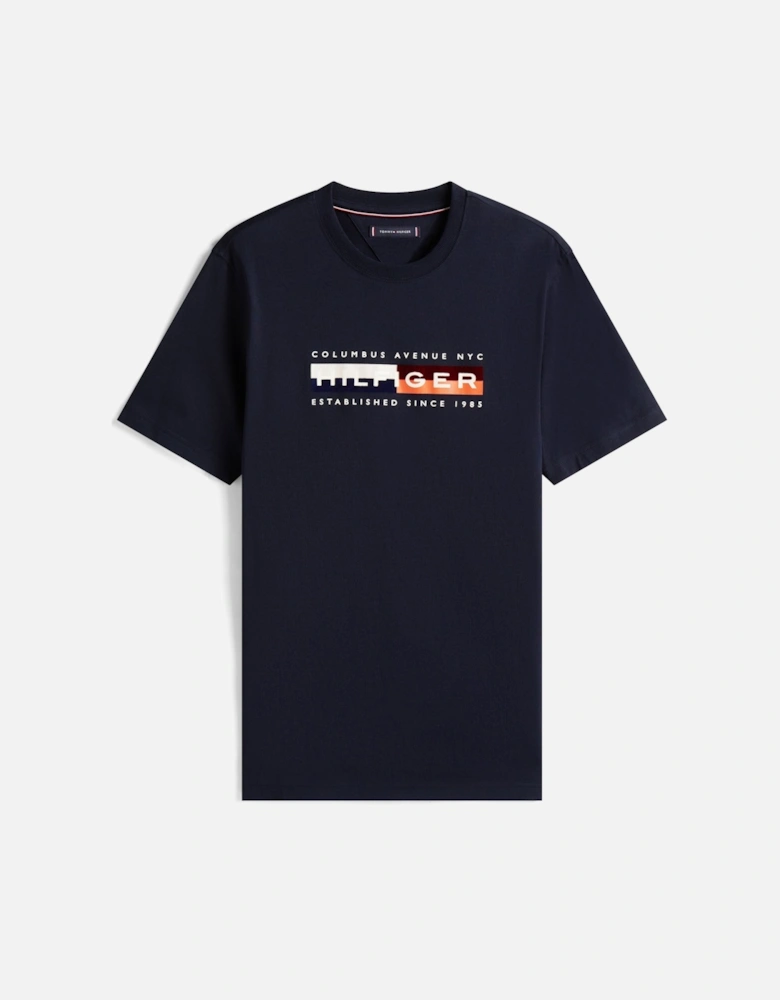 TH Colour Block Mens Graphic T-Shirt - Desert Sky