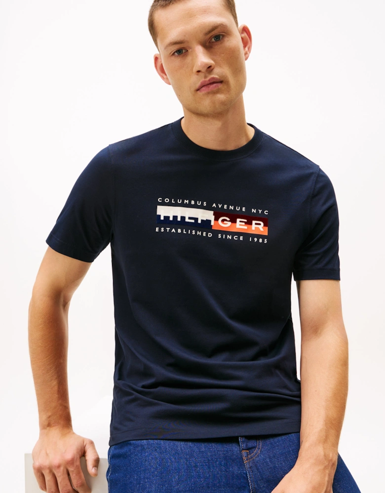 TH Colour Block Mens Graphic T-Shirt - Desert Sky