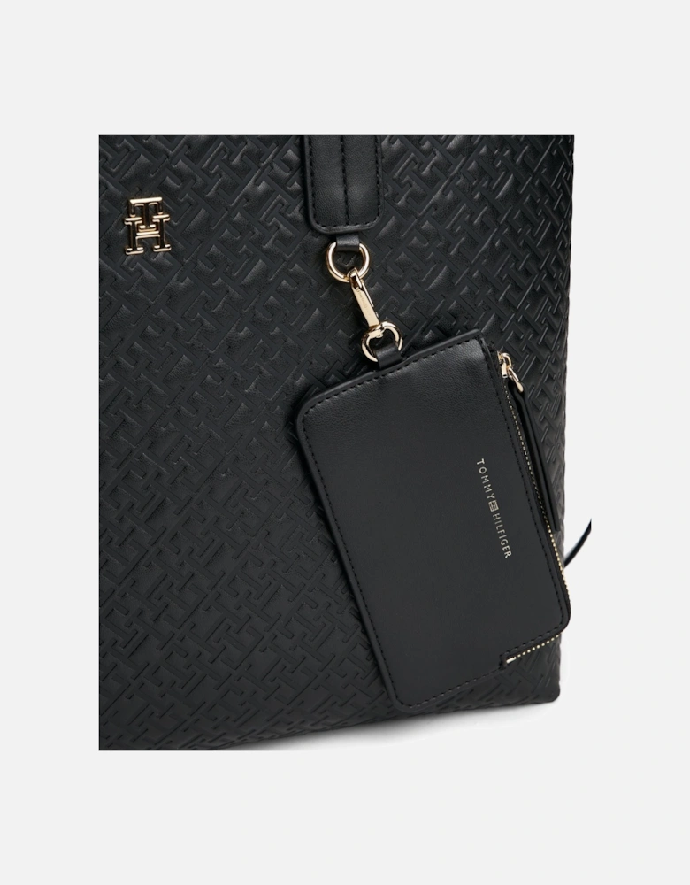 TH Icon Mono Womens Satchel Handbag - Black