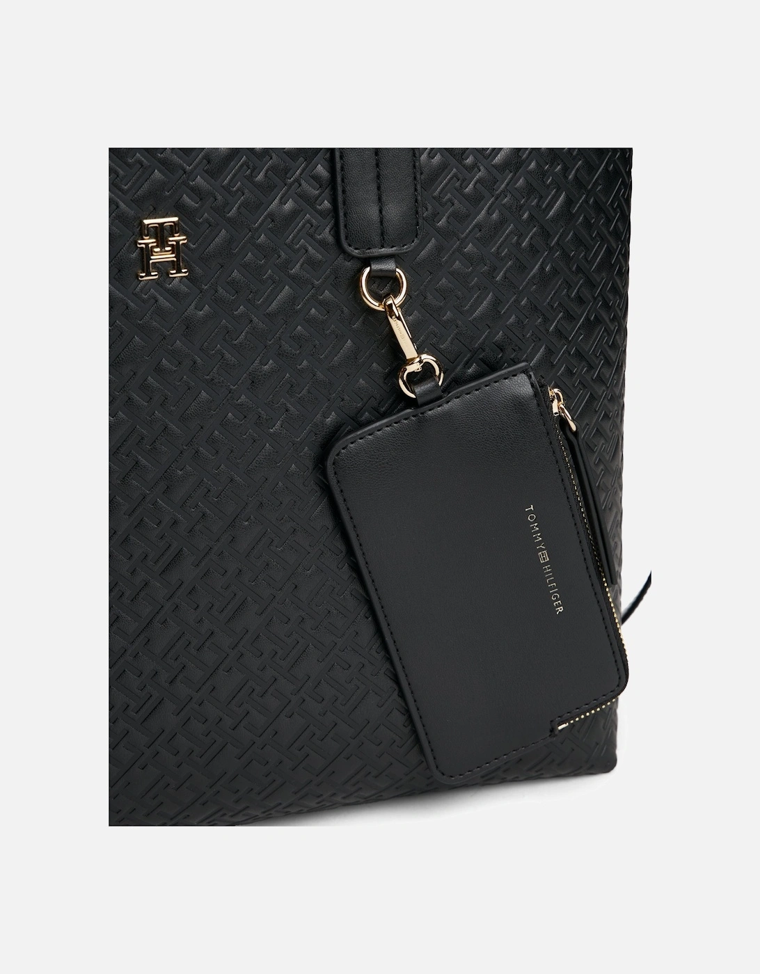 TH Icon Mono Womens Satchel Handbag - Black