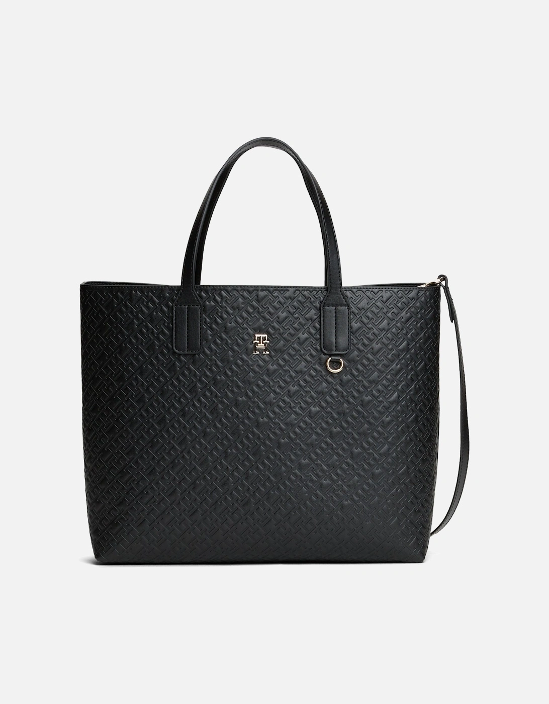 TH Icon Mono Womens Satchel Handbag - Black