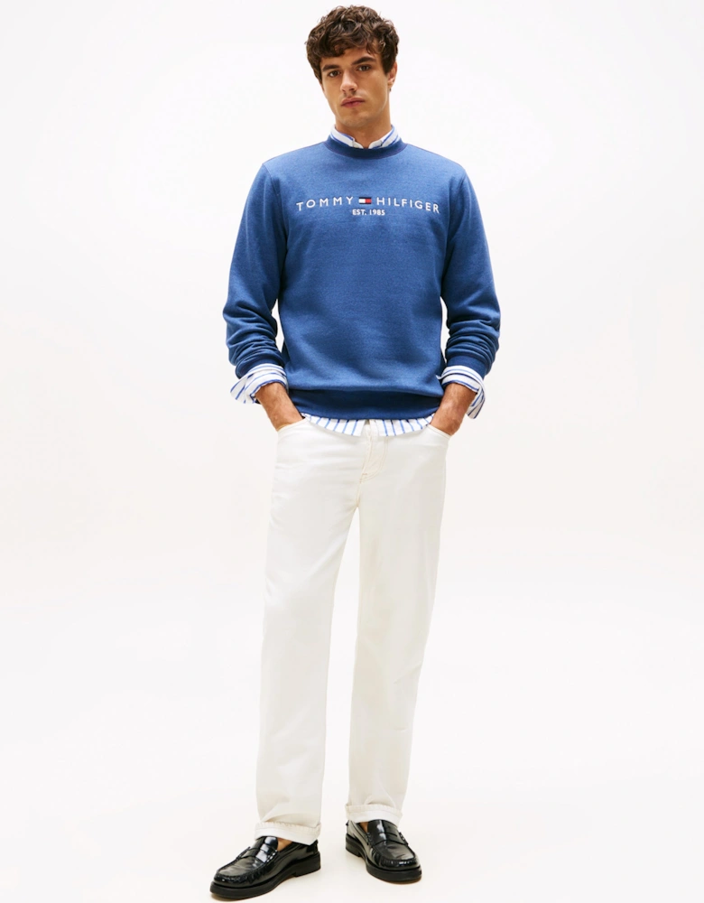 Tommy Logo Mens Sweatshirt - Aegean Sea Heather