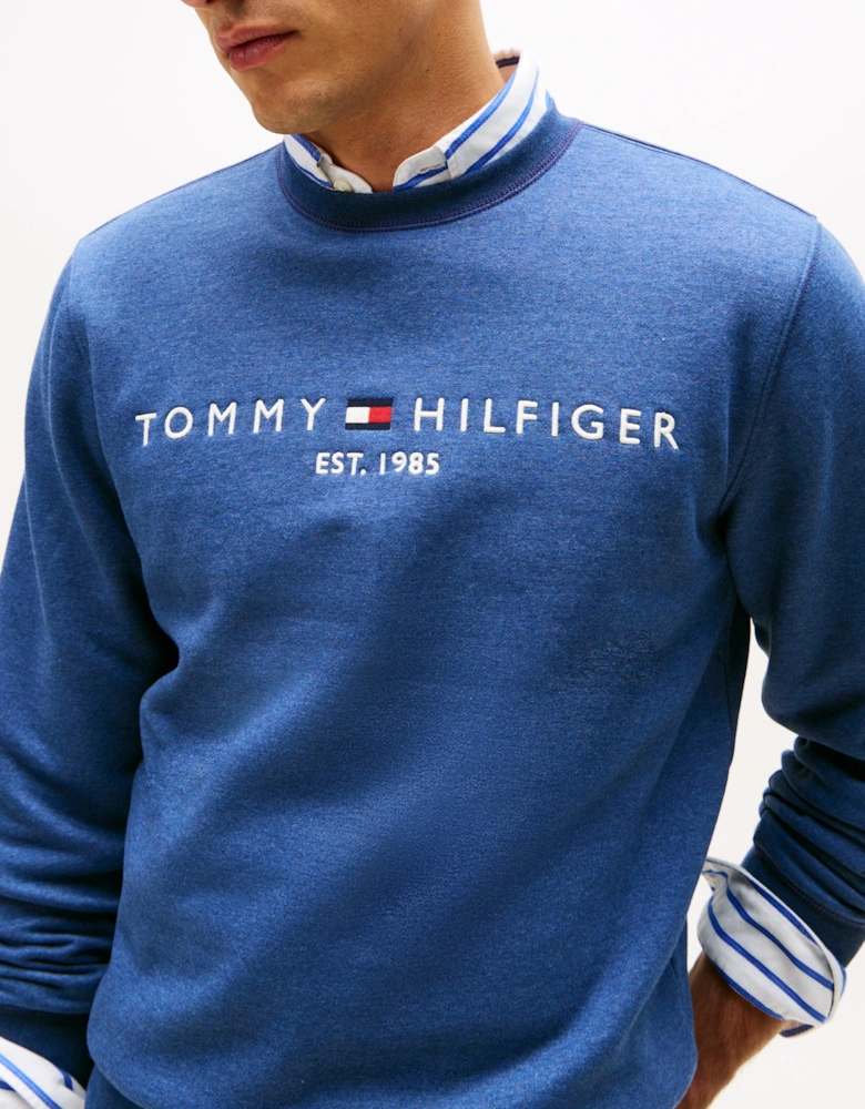 Tommy Logo Mens Sweatshirt - Aegean Sea Heather