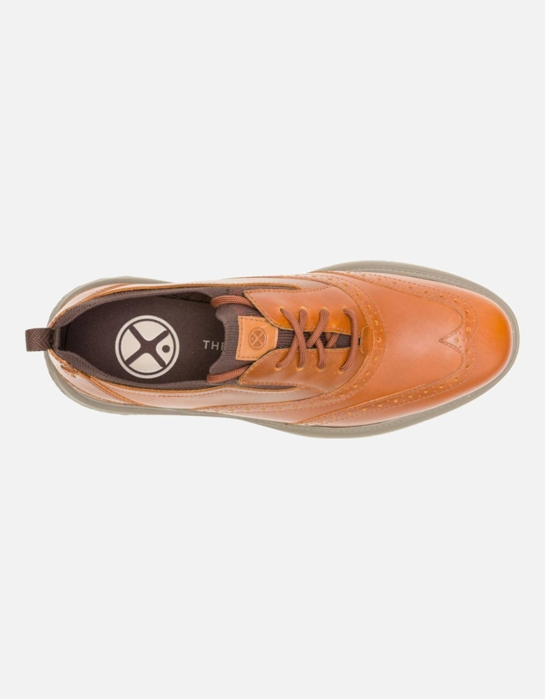 Excel Leather Men's Cognac Lace-Up Shoes