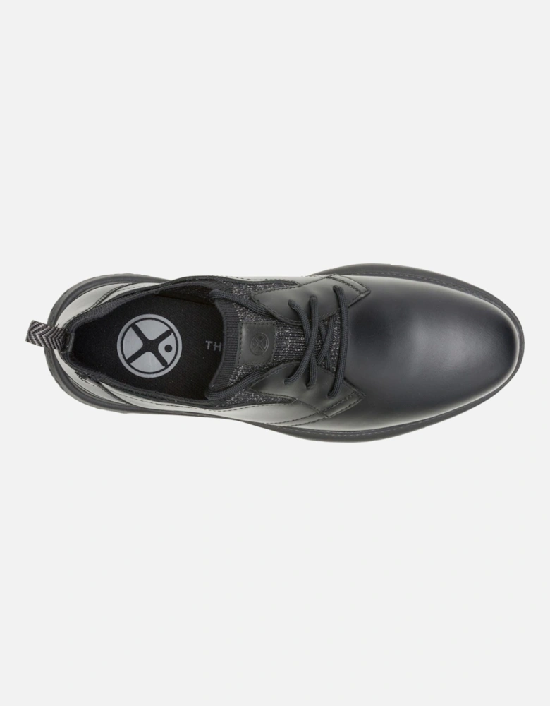 Excel Leather Men's Black/Black Lace-Up Shoes