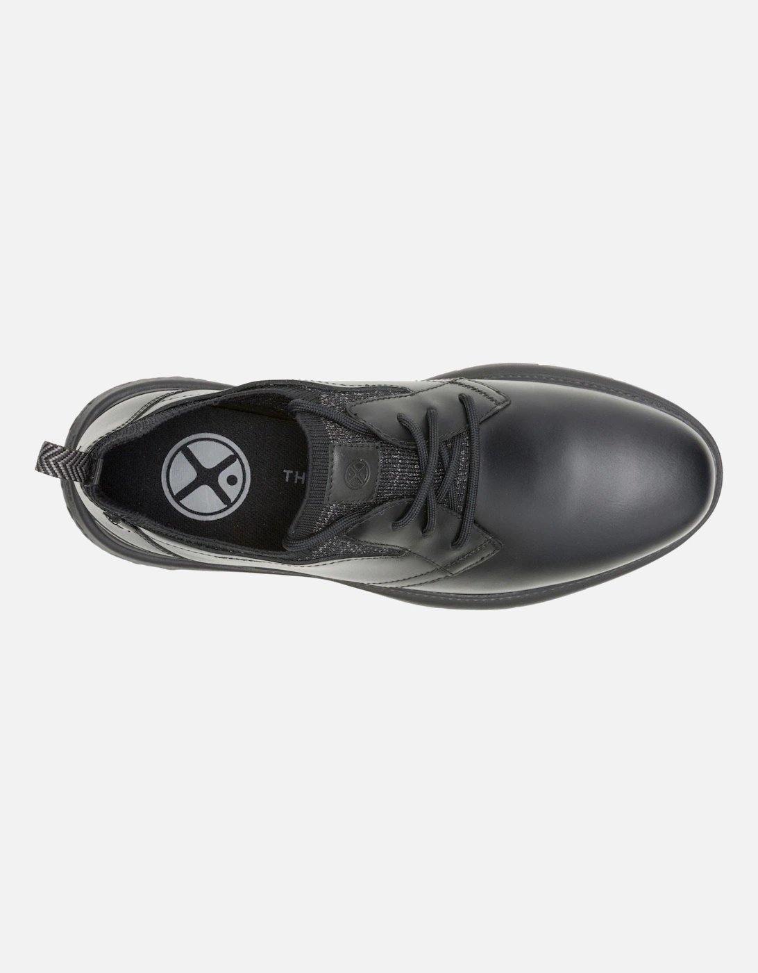 Excel Leather Men's Black/Black Lace-Up Shoes