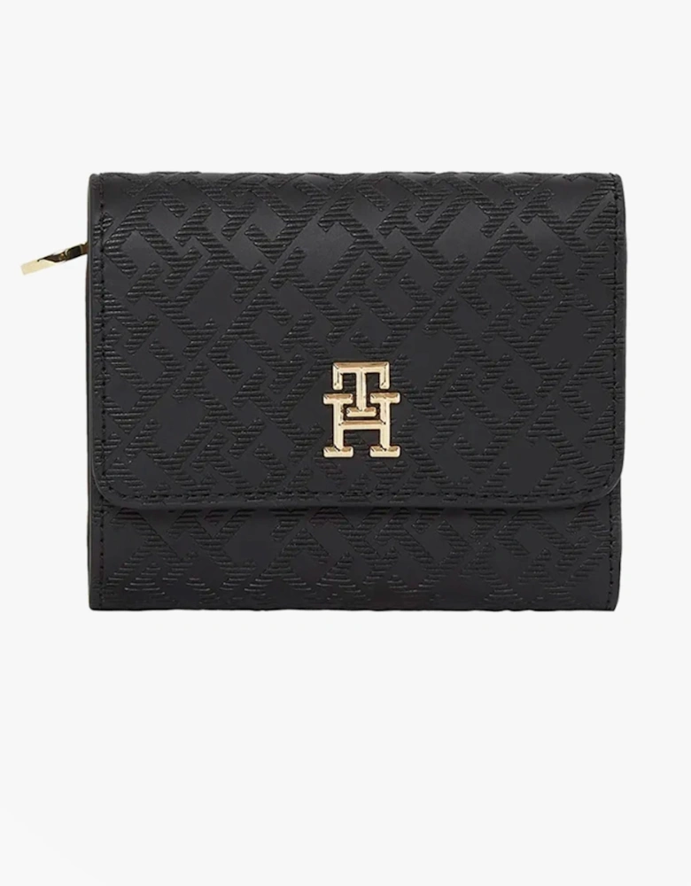 Womens Monogram Trifold Wallet Black
