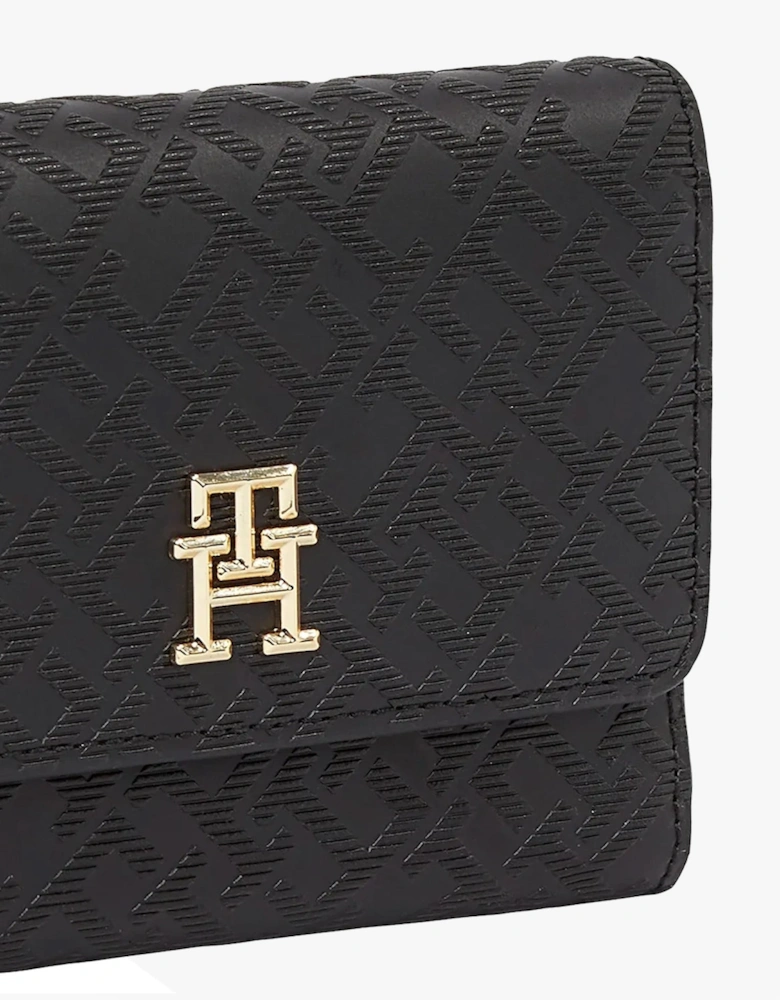 Womens Monogram Trifold Wallet Black