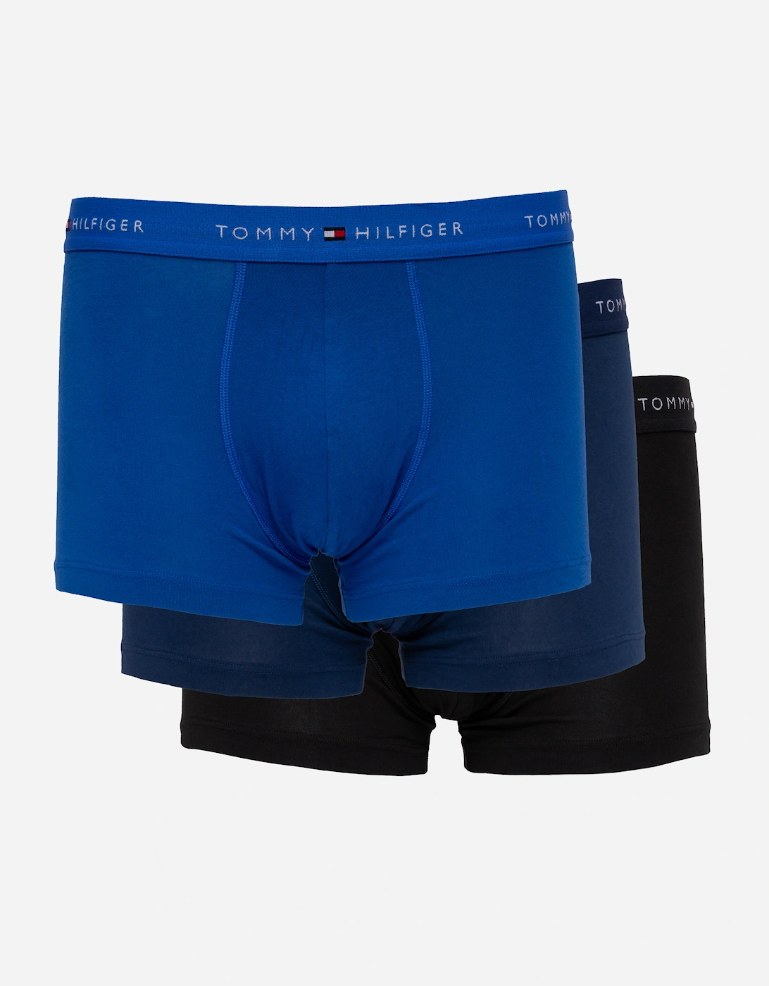 Men's Tommy Hilfiger 3 Pack Mens Blue Trunks - Noble Blue/Prep Navy/Black - Size: 35/34/32/9.5/13/12.5/12/11.5/11/9/16/15.5/15/14.5/14/13.5/10.5/10