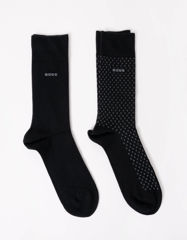 BOSS Orange 2-Pack RS Minipattern CC Mens Socks - Black 001