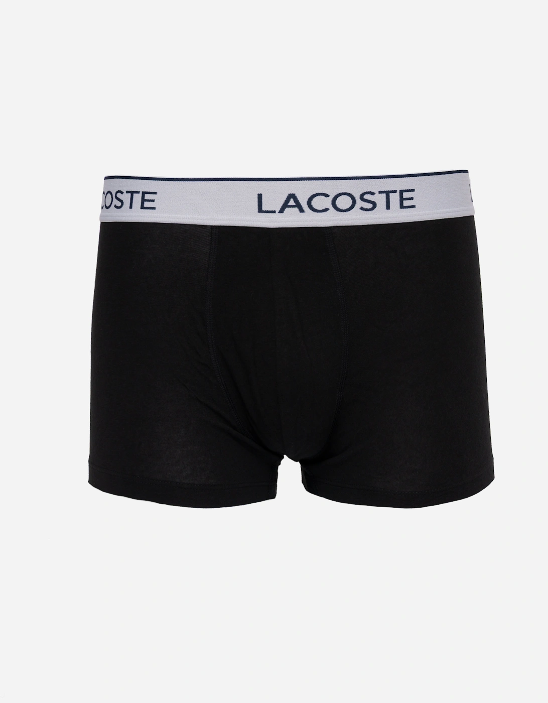3-Pack Contrast Stripe Stretch Cotton Mens Trunks - Black 031