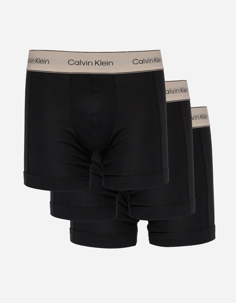 3 Pack Heritage Cotton Mens Boxer Briefs - Black/Black/Black
