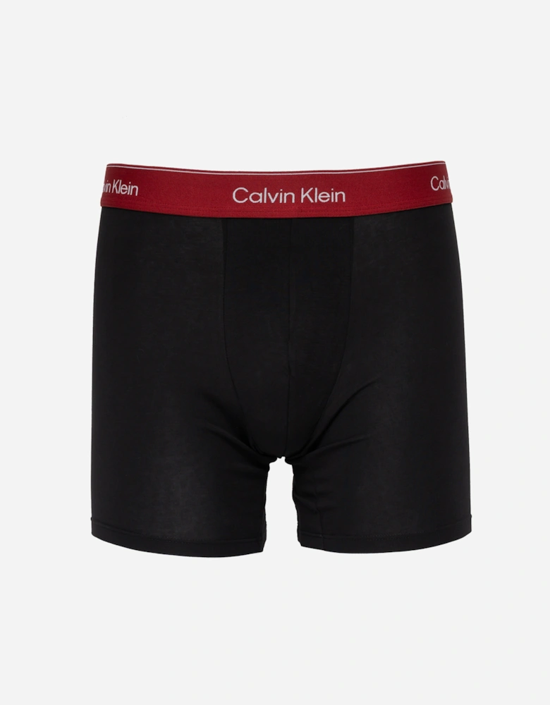 3 Pack Icon Cotton Stretch Mens Boxer Briefs - Black Bodies w/ Fall Berry/Frozen F