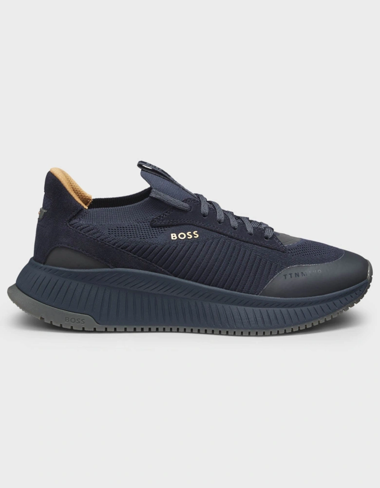 BOSS Orange TTNM EVO Mens Trainers with Knitted Uppers - Open Blue 475