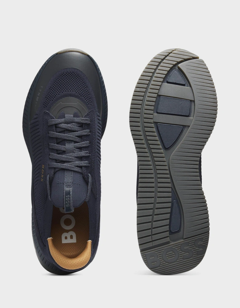 BOSS Orange TTNM EVO Mens Trainers with Knitted Uppers - Open Blue 475