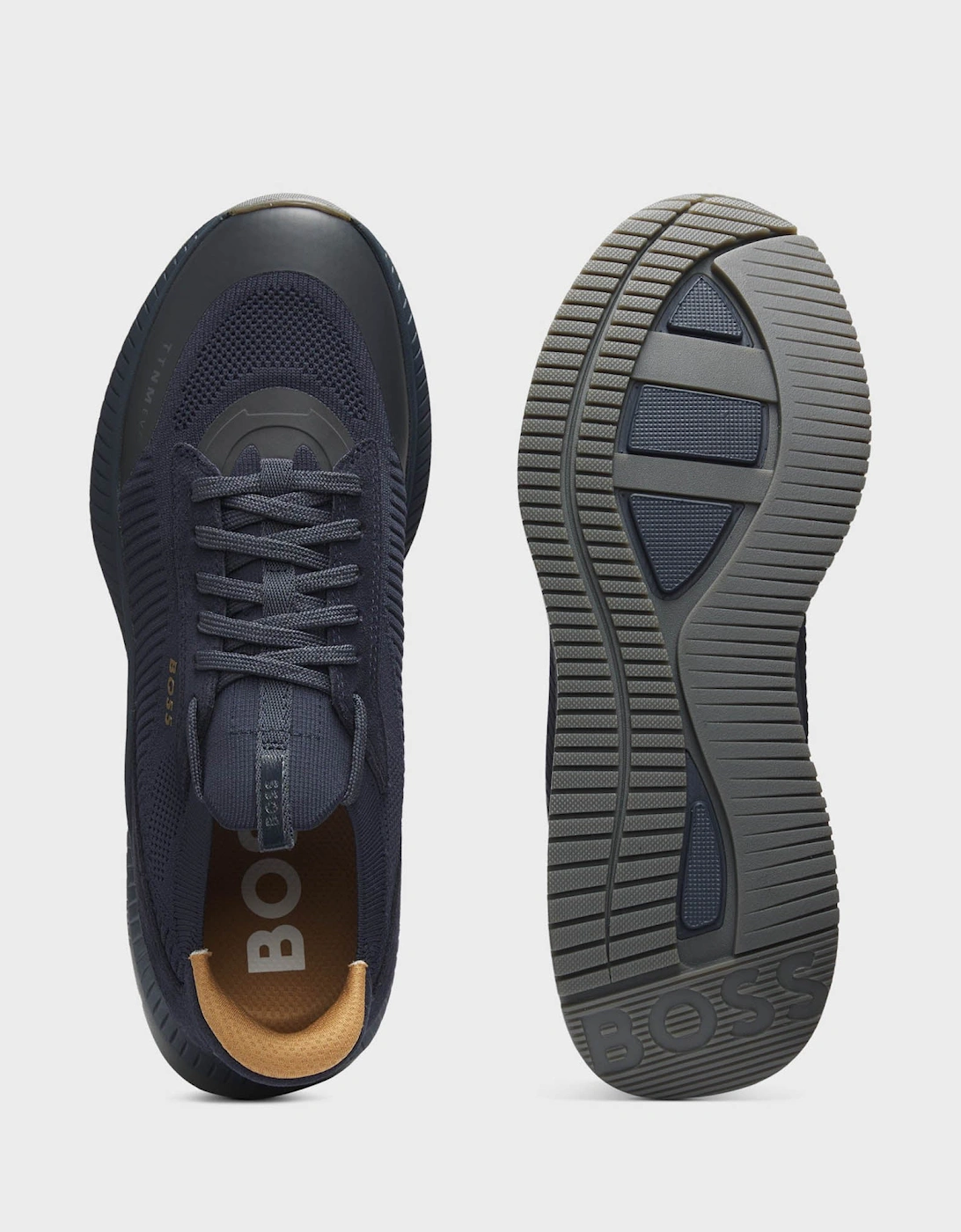 BOSS Orange TTNM EVO Mens Trainers with Knitted Uppers - Open Blue 475