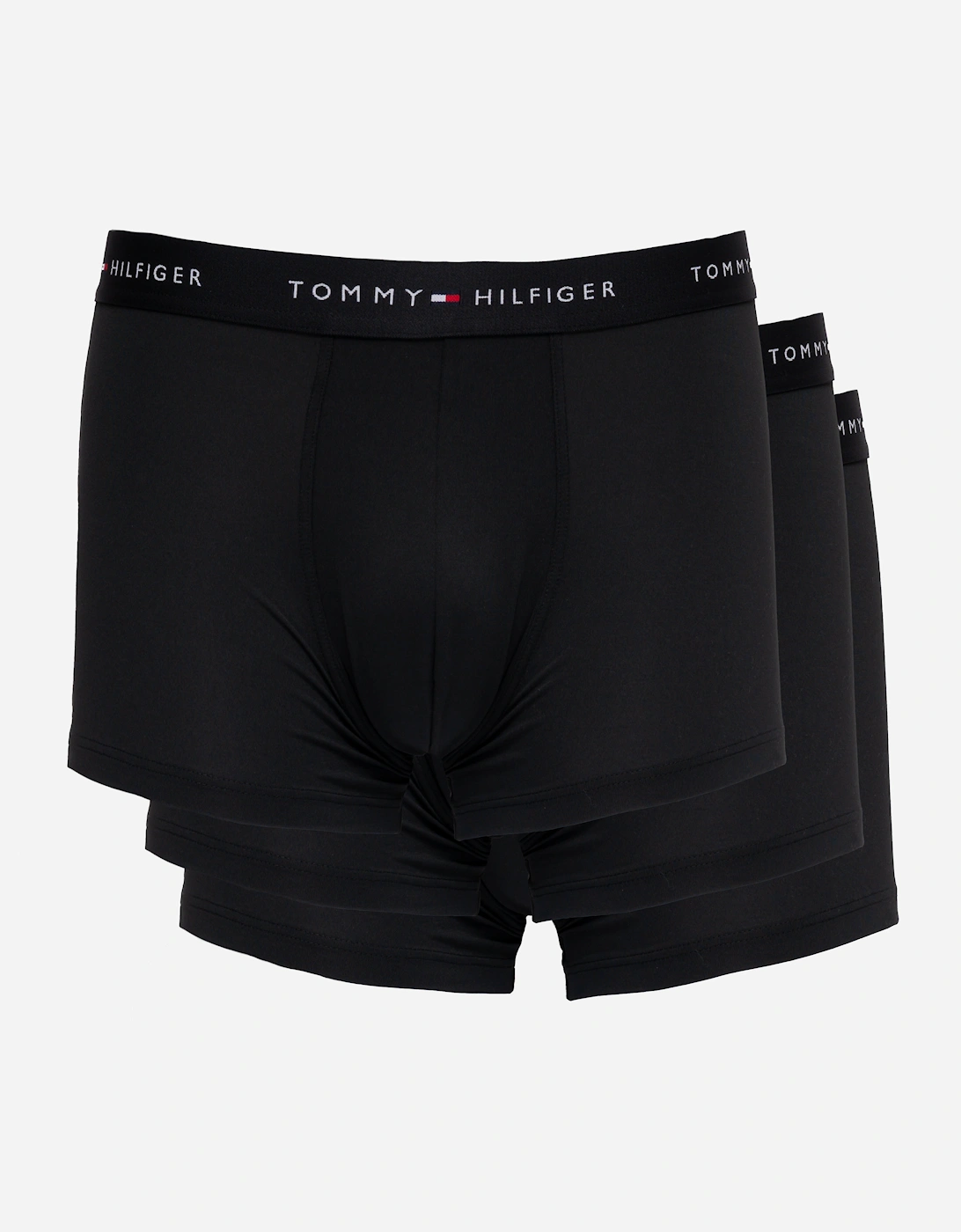 3 Pack Logo Waistband Mens Trunks - Black/Black/Black, 3 of 2