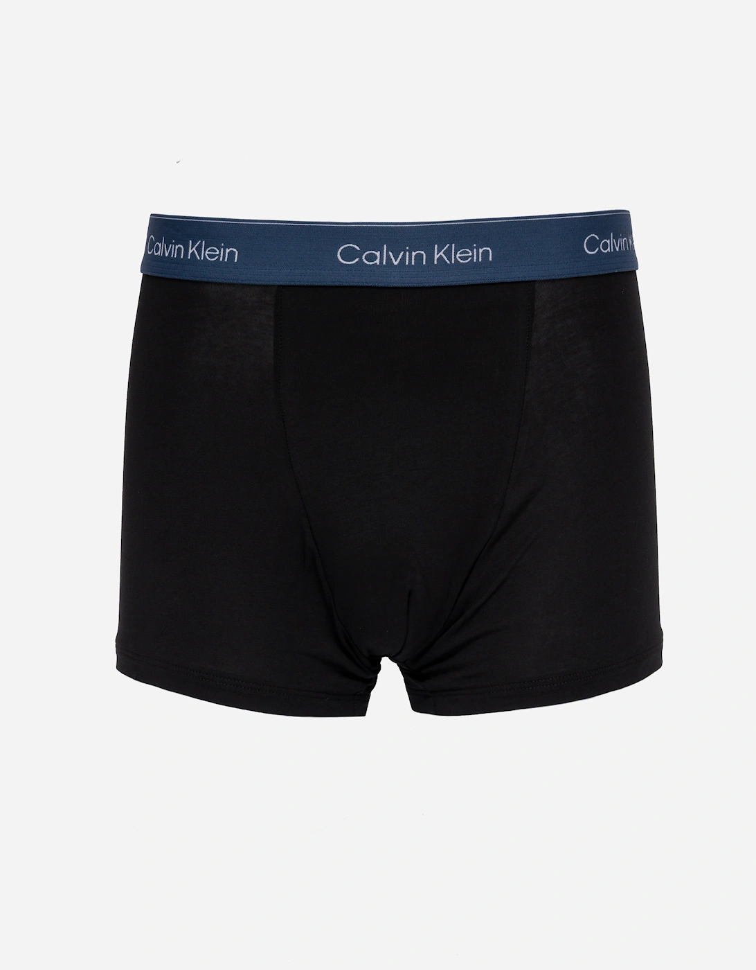 3 Pack Icon Cotton Stretch Mens Relaxed Fit Trunks - Black Bodies W/ Tahiti Turquoise/Da