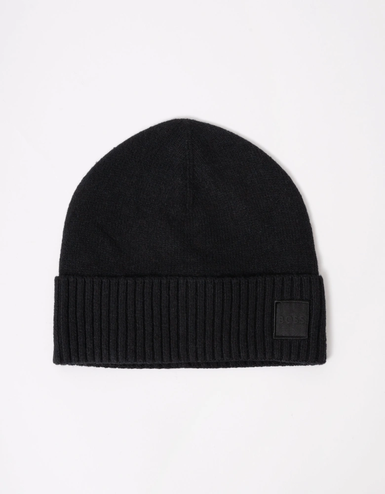 BOSS Orange Akaio R Mens Beanie with Logo Label - Black 001
