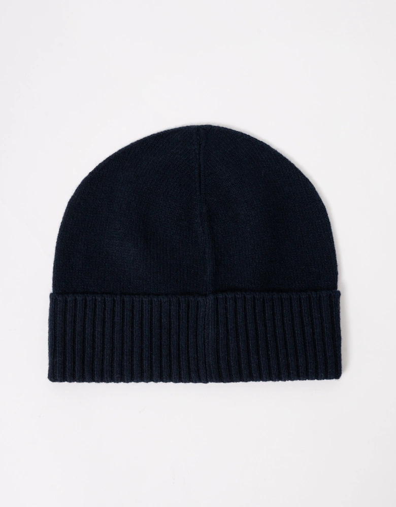 BOSS Orange Akaio R Mens Beanie with Logo Label - Dark Blue 404