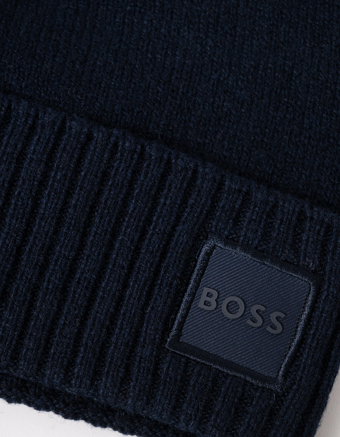 BOSS Orange Akaio R Mens Beanie with Logo Label - Dark Blue 404