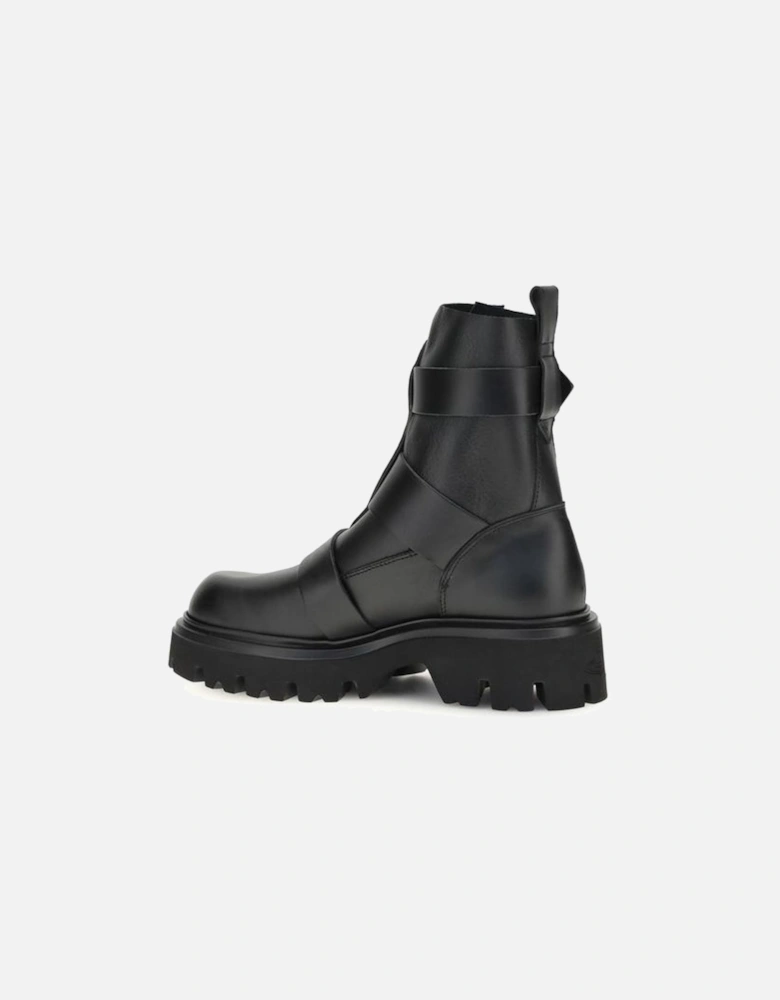 Leather Panelled High-Top Sneakers Women - Black Boots