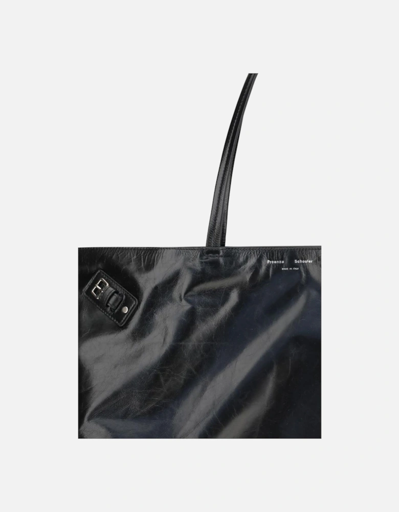 Leather Platform Sandal with Ankle Strap Women - Black Shoulder Bags
