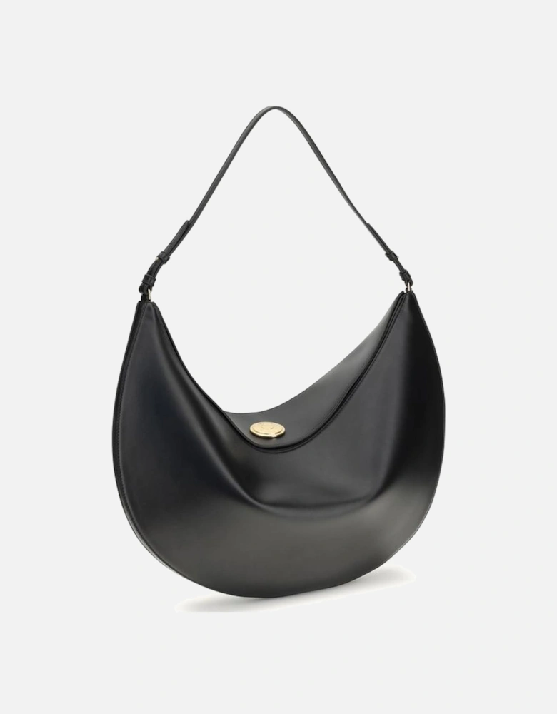 Leather Ankle Boots with Block Heel Women - Black Shoulder Bags