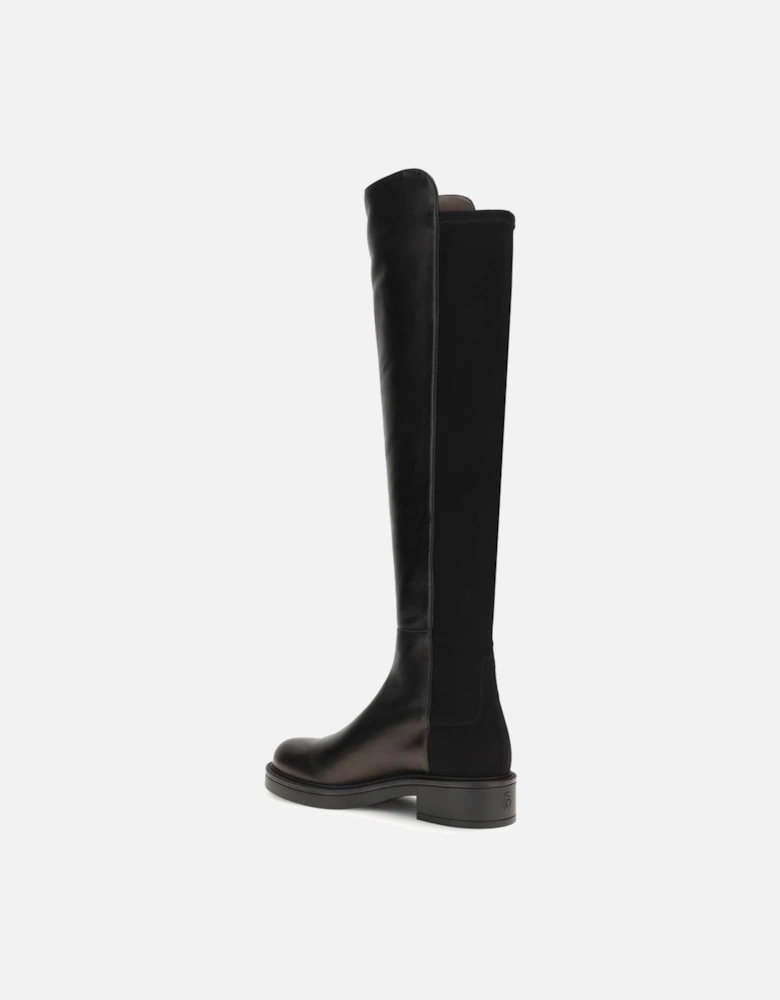 Leather Biker Jacket with Silver Hardware Women - Black Boots