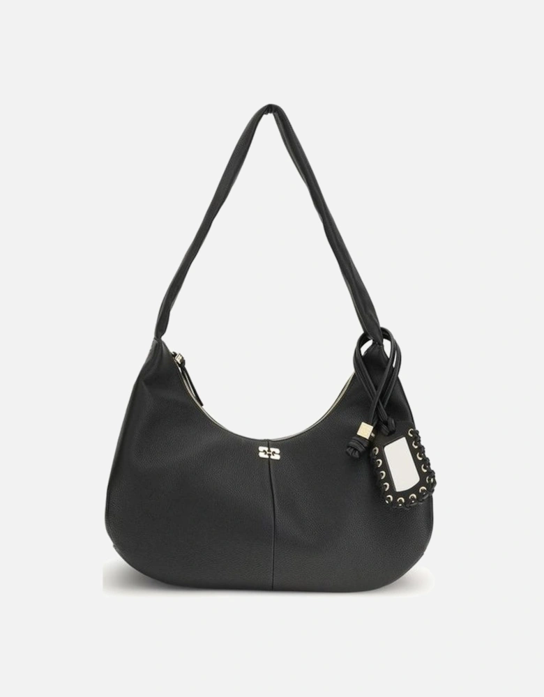 Cashmere Ribbed Knit Crew Neck Sweater Women - Black Shoulder Bags