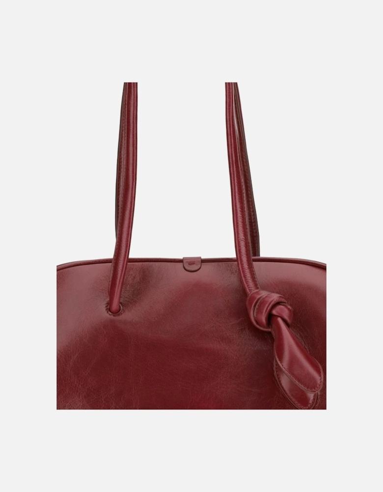 Cotton Crew Neck Sweatshirt with Logo Detail Women - Red Shoulder Bags
