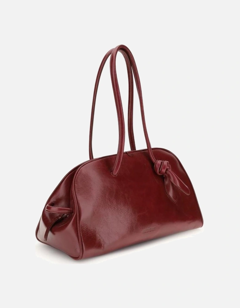 Cotton Crew Neck Sweatshirt with Logo Detail Women - Red Shoulder Bags