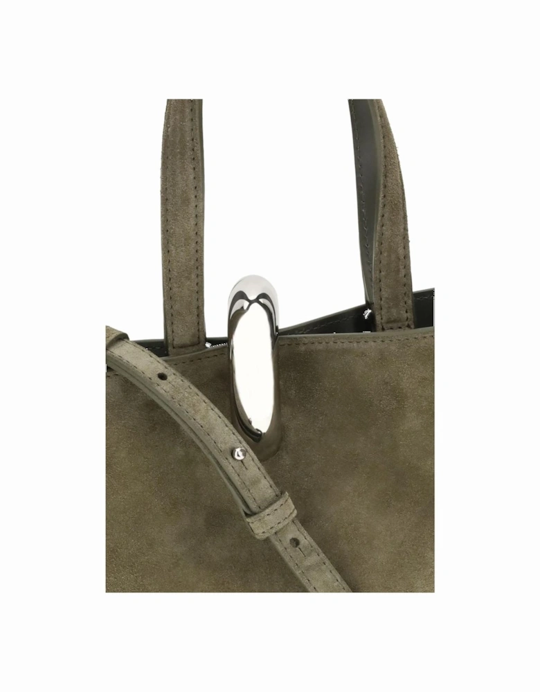 Leather Biker Jacket with Zipper Detailing Women - Green Bags