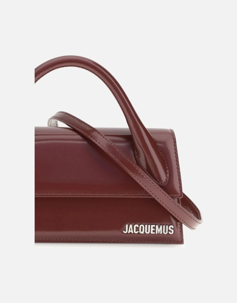 Leather Biker Jacket with Zip Detailing Women - Burgundy Handbags