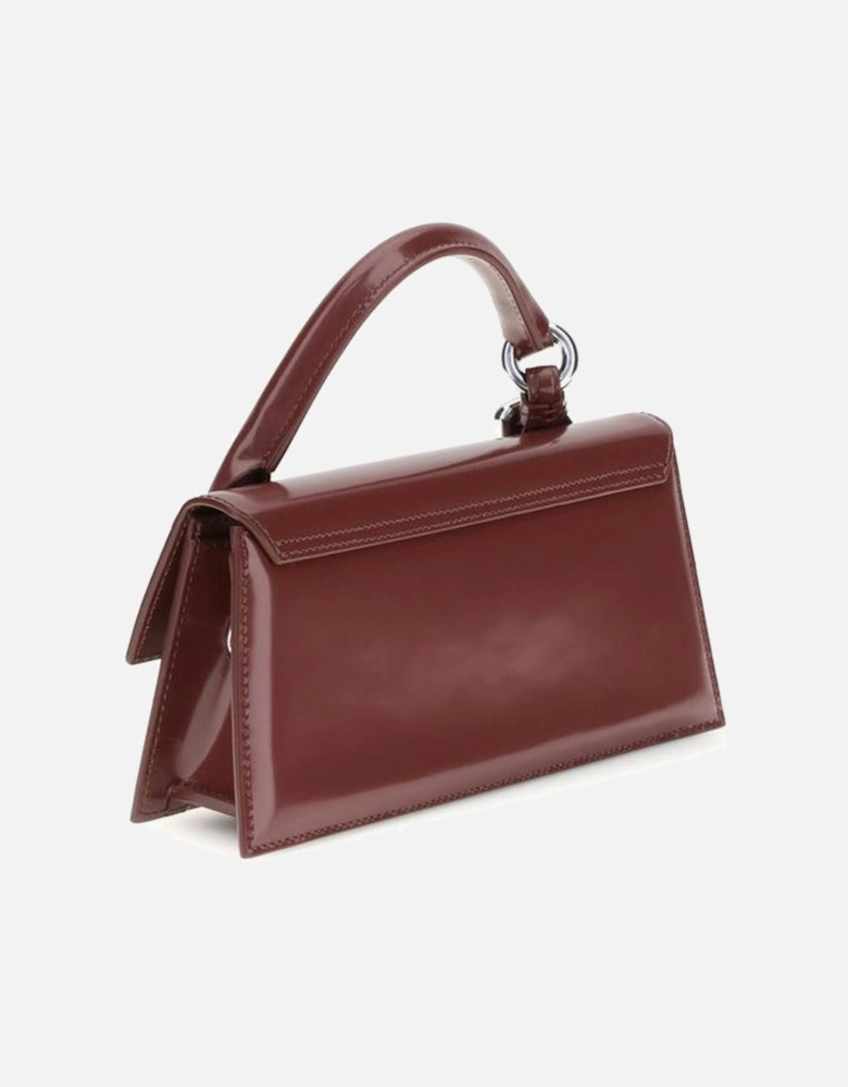 Leather Biker Jacket with Zip Detailing Women - Burgundy Handbags