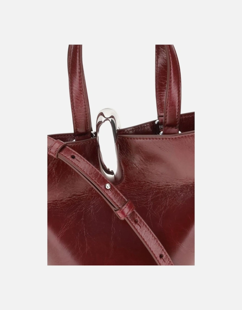Leather Biker Jacket with Zipper Details Women - Red Bags
