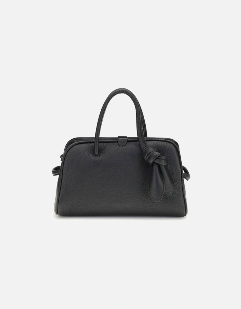 Leather High-Top Sneakers with Zipper Detailing Women - Black Handbags