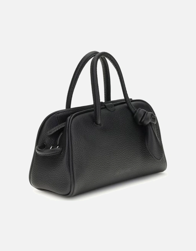 Leather High-Top Sneakers with Zipper Detailing Women - Black Handbags
