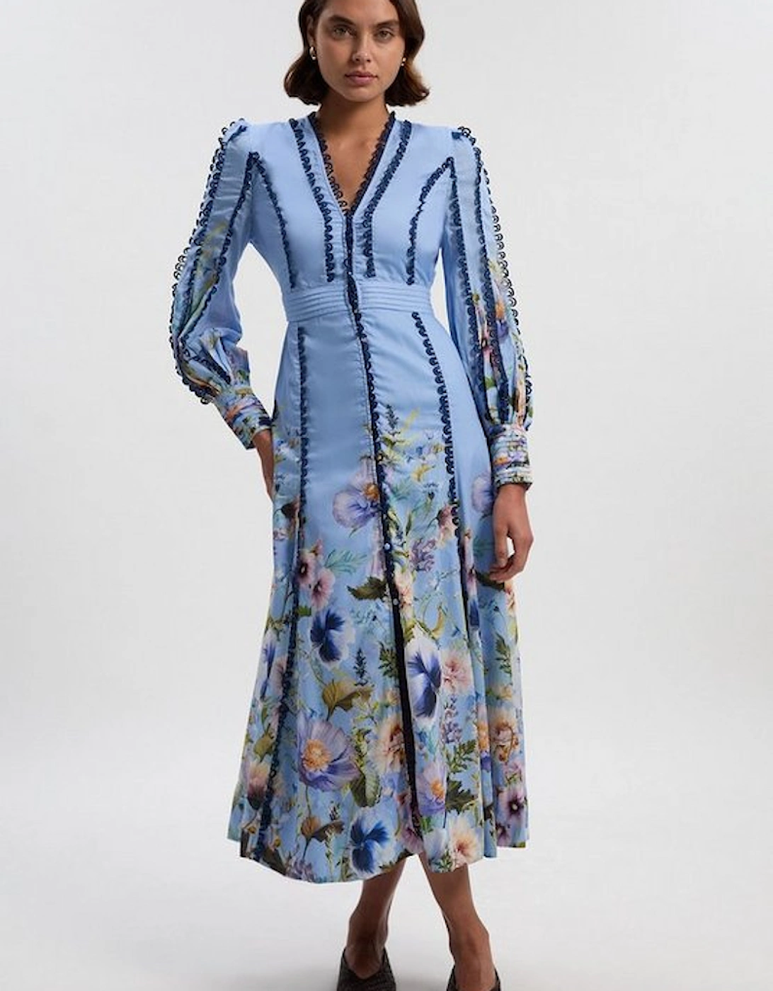 Trailing Floral Woven Plunge Maxi Dress, 4 of 3