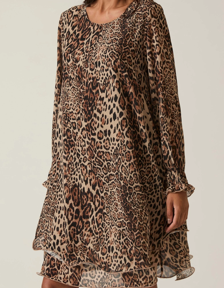 Leopard Wave Hem Dress