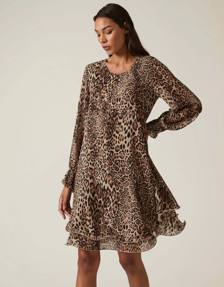 Leopard Wave Hem Dress