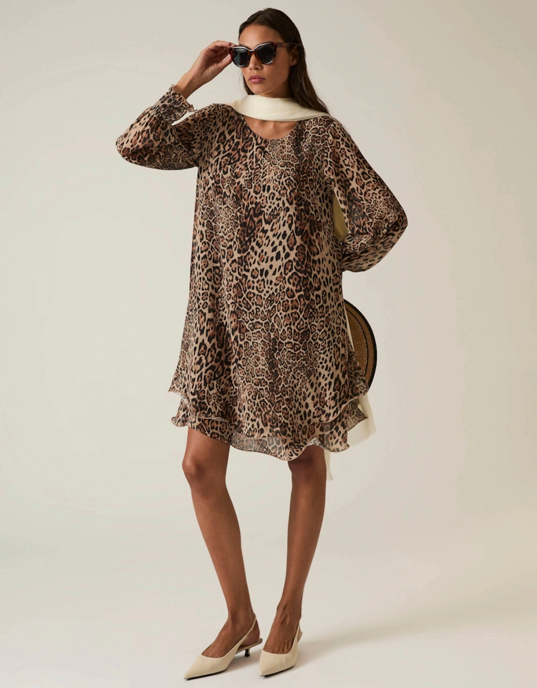 Leopard Wave Hem Dress