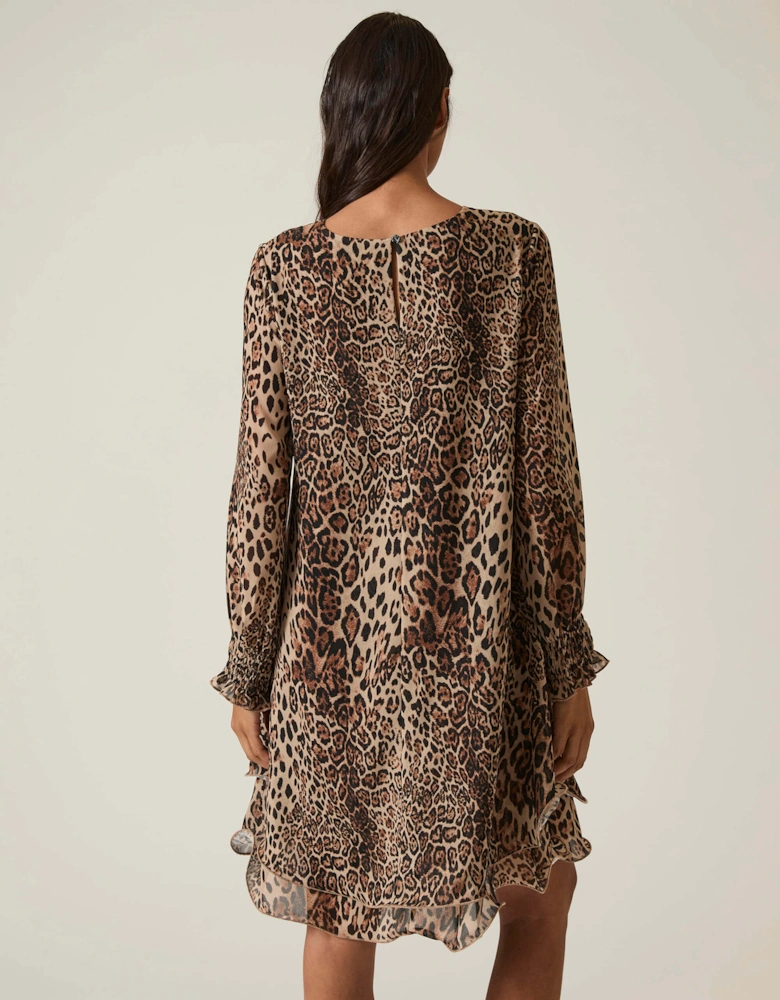 Leopard Wave Hem Dress