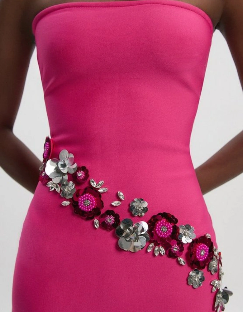 Embellished Figure Form Bandeau Maxi Dress