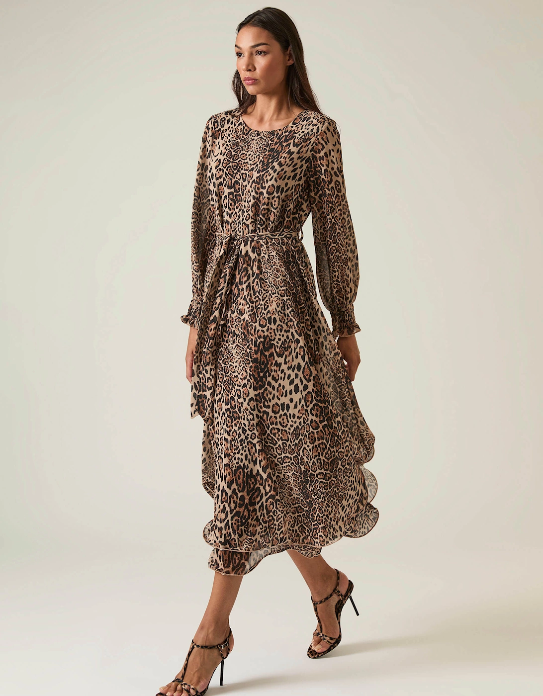 Maxi Leopard Wave Hem Dress