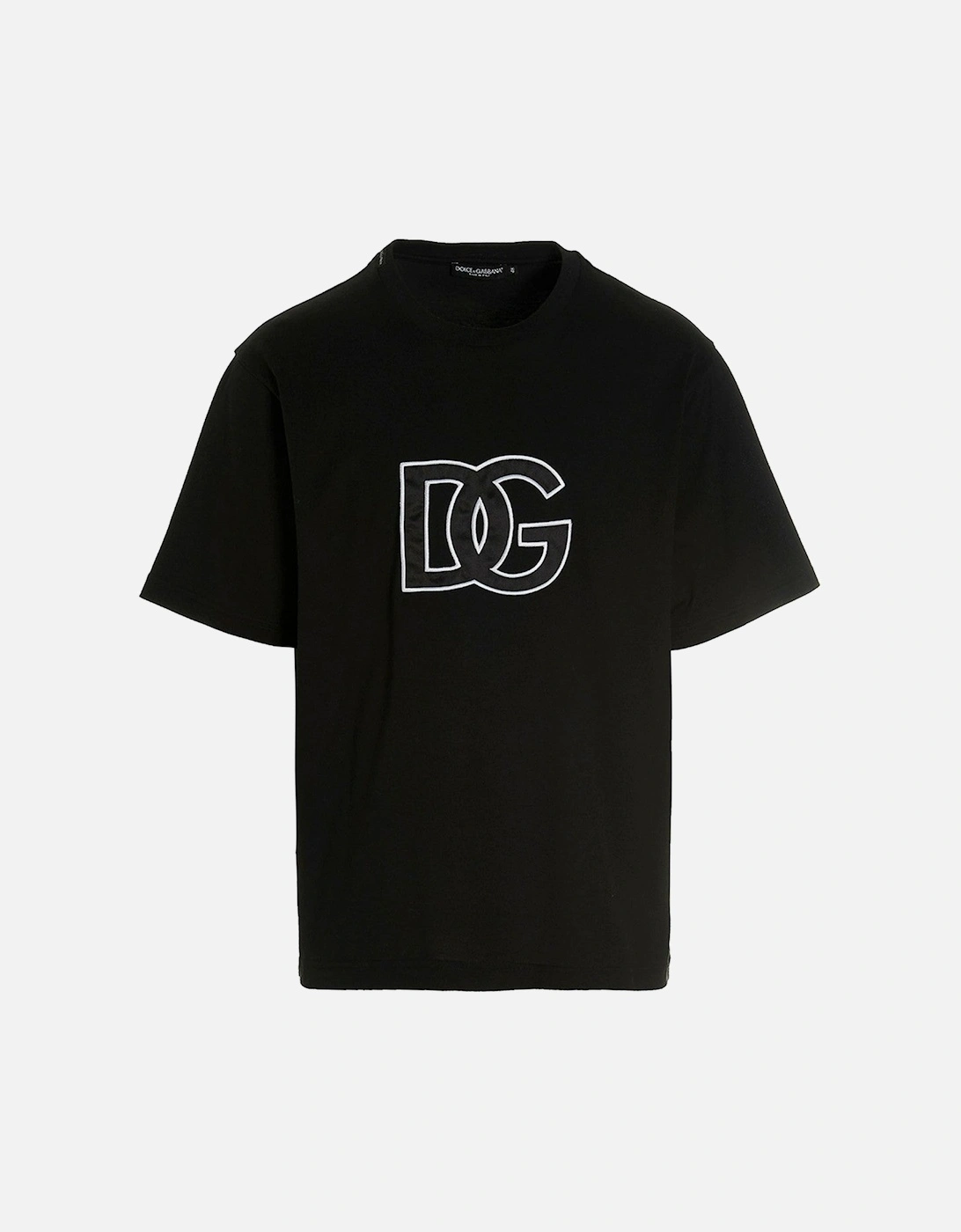 Detailed DG Embroidered Logo T-Shirt in Black, 5 of 4