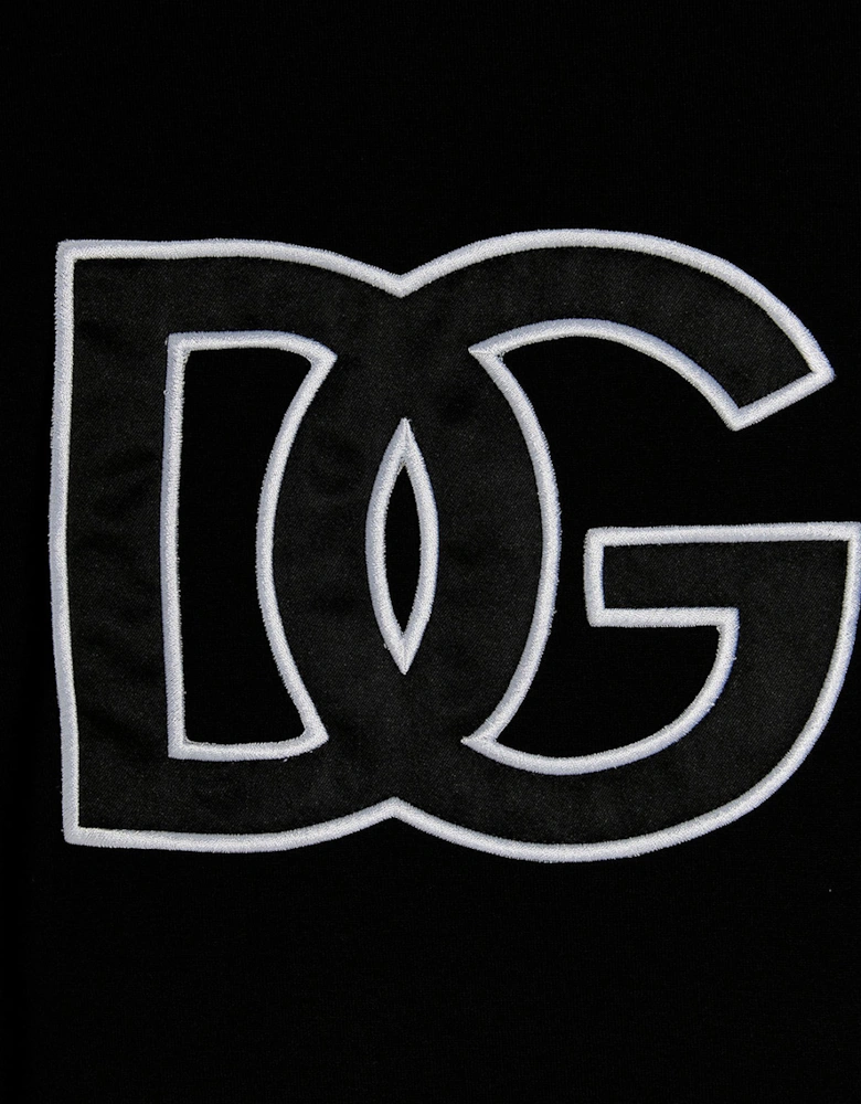 Detailed DG Embroidered Logo T-Shirt in Black